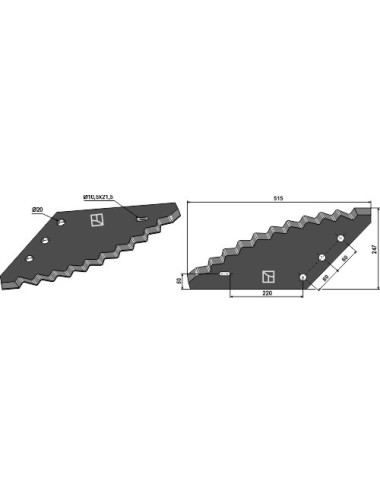 Couteau pour mélangeurs de fourrage - revêtement en métal dur
