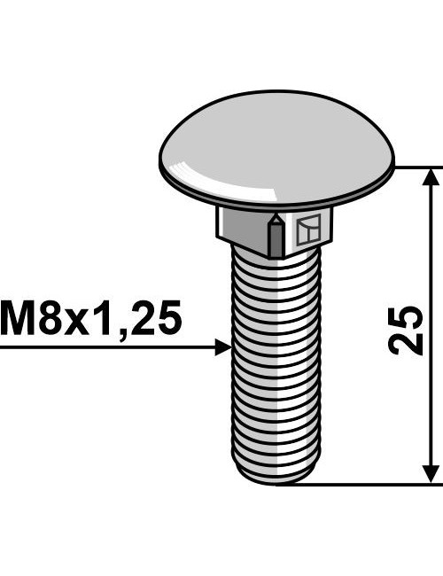 Boulon à tête bombée - galvanisé