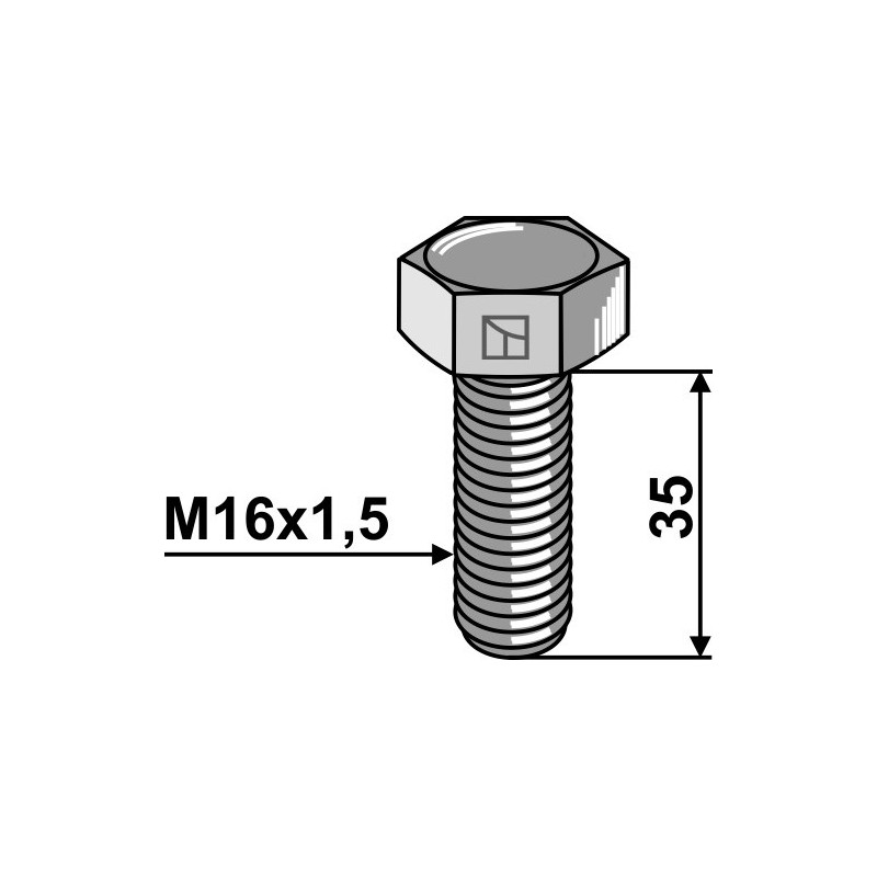 Boulon à tête hexagonale - M16x1,5X35 - 10.9