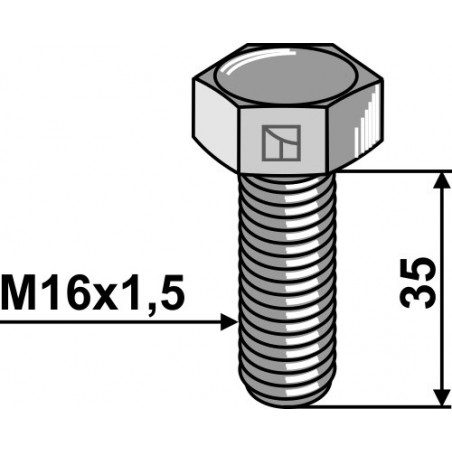 Boulon à tête hexagonale - M16x1,5X35 - 10.9