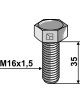 Boulon à tête hexagonale - M16x1,5X35 - 10.9