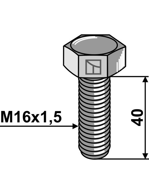 Boulon à tête hexagonale - M16x1,5X40 - 10.9