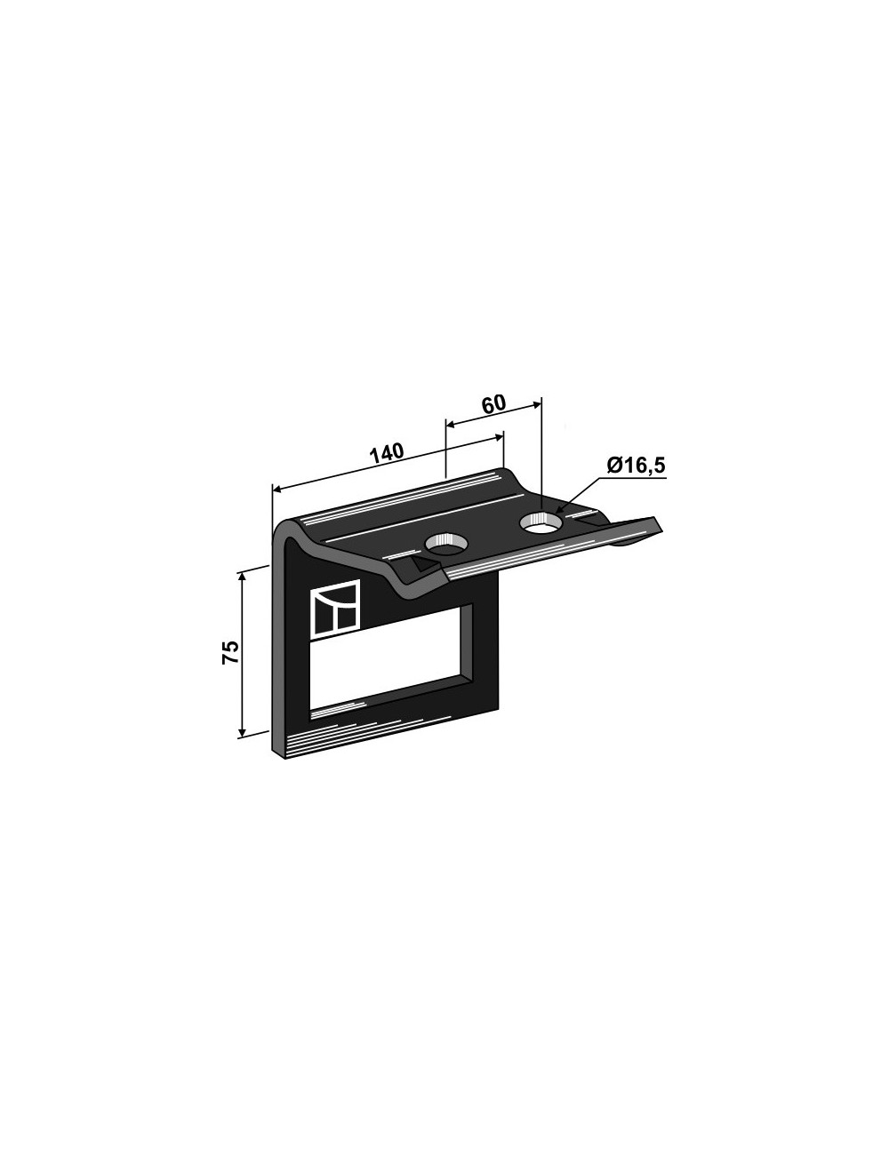 Bride de fixation pour dent 100x16