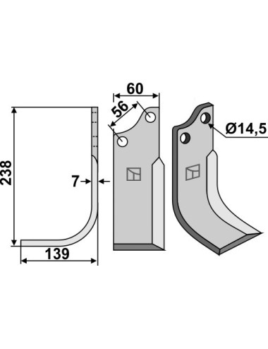 Couteau, modèle gauche