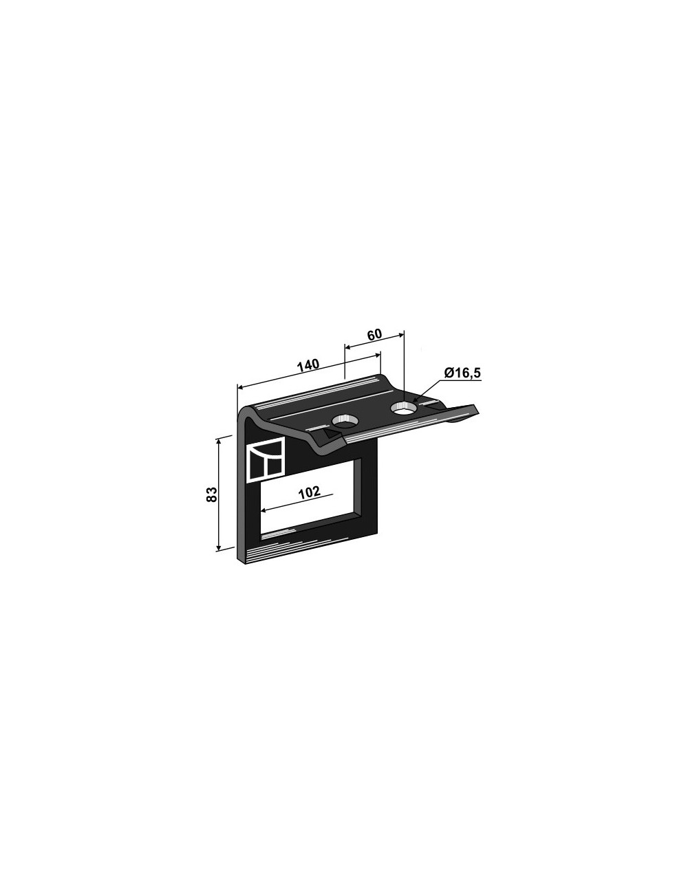 Bride de fixation pour dent 100x16