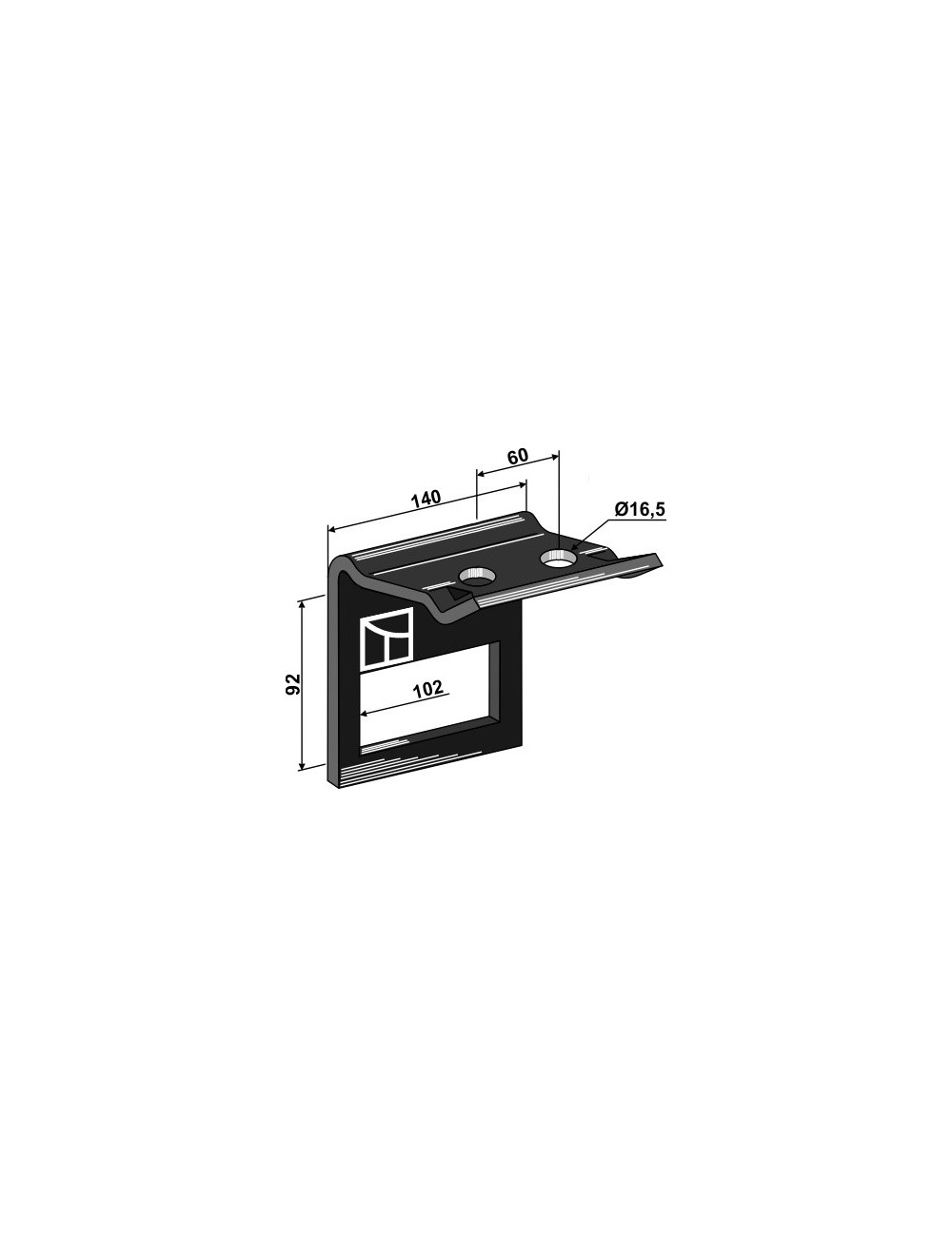 Bride de fixation pour dent 100x16