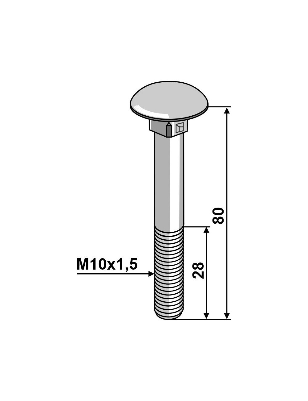 Boulon M10x1,5 galvanisé