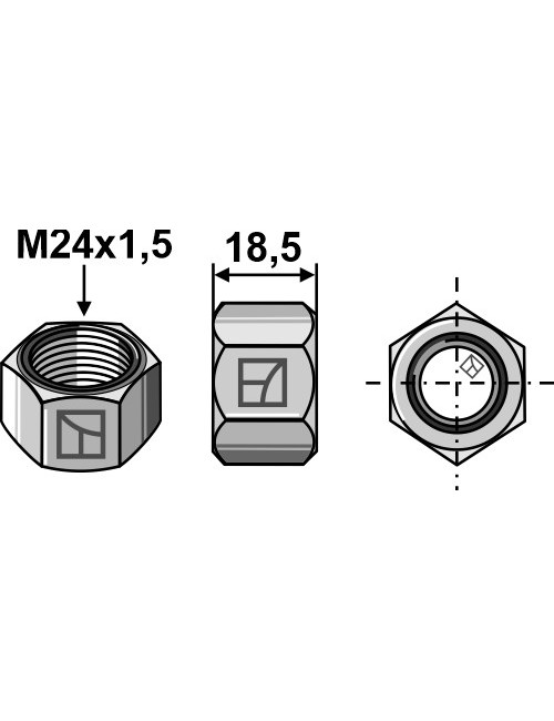 Écrou M24x1,5 - galvanisées