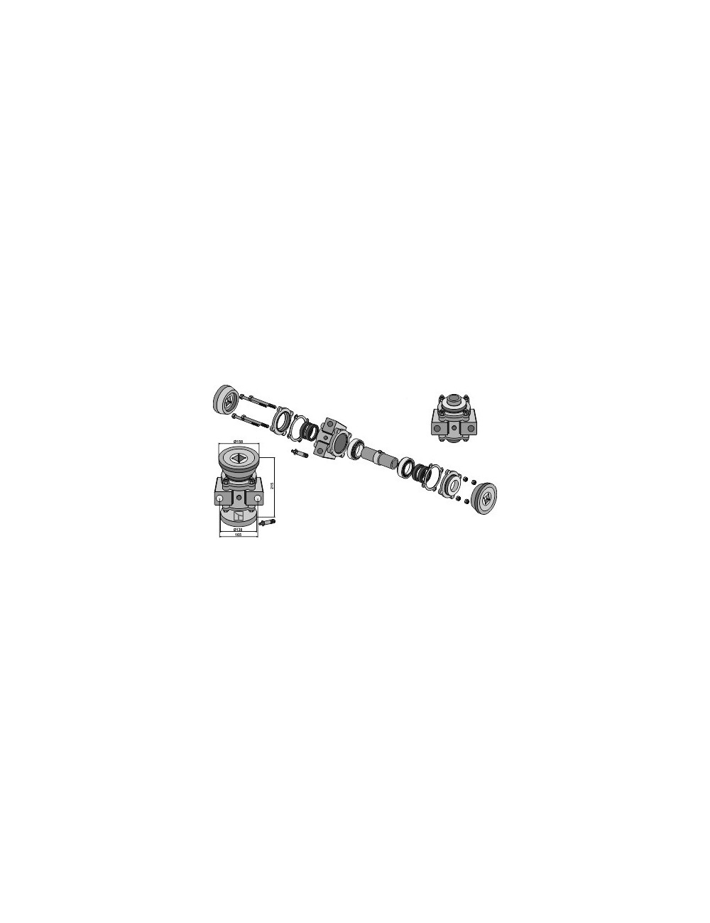 Palier compl. pour arbre carré 38x38