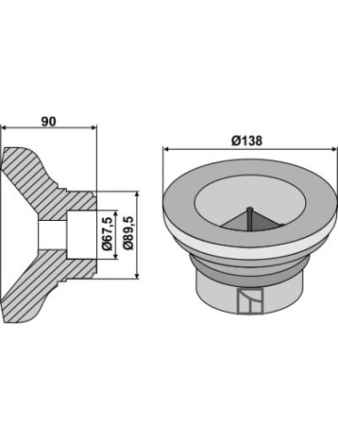 Bride intérieure Ø138