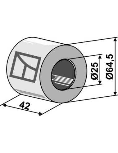 Palier en boi dur - Ø25mm