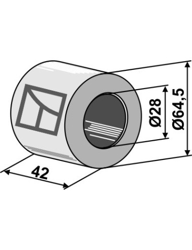 Palier en boi dur - Ø28mm