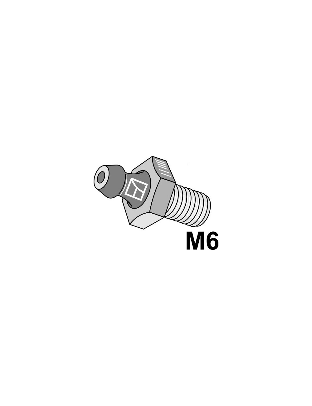 Raccord fileté de graissage M6