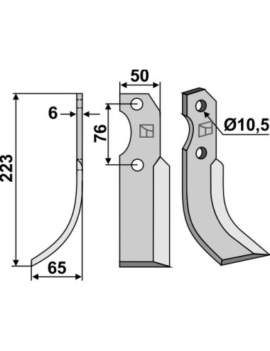 Couteau, modèle gauche