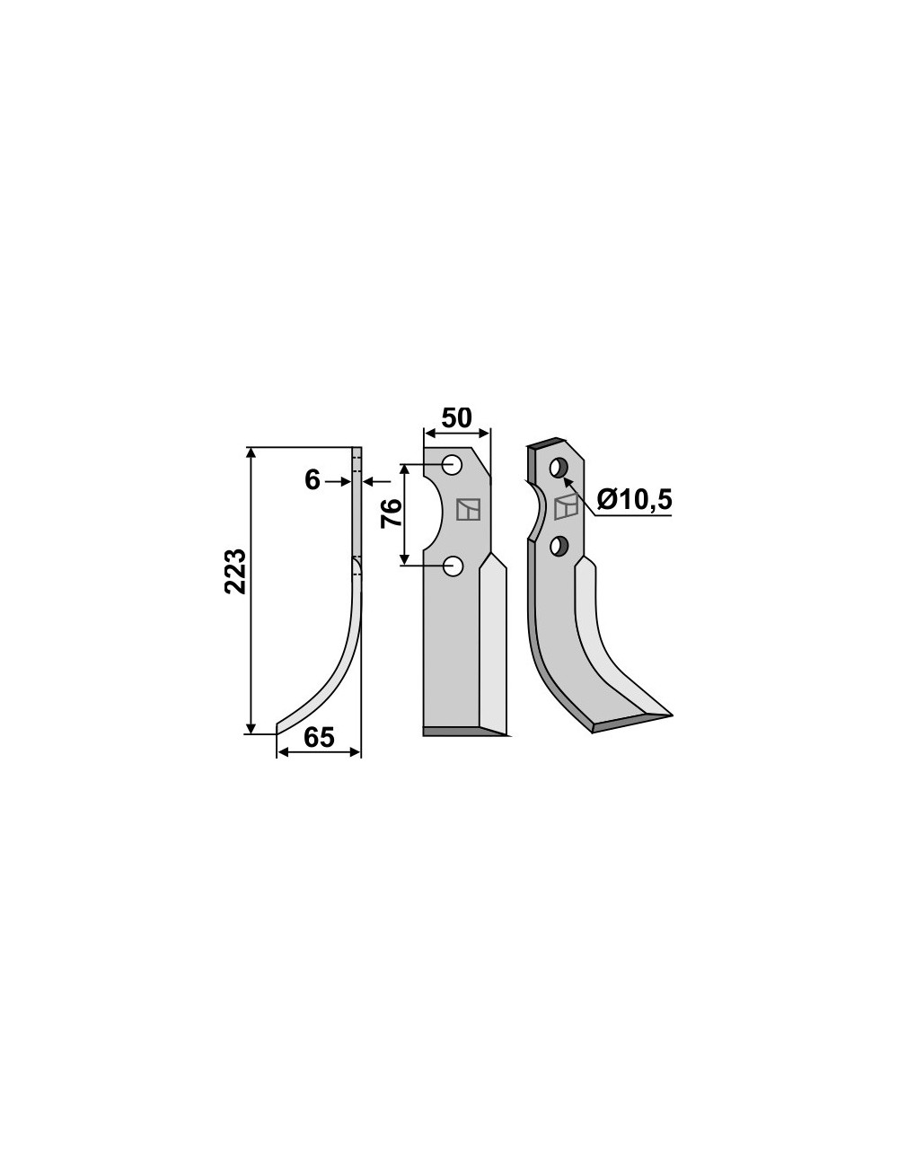 Couteau, modèle gauche