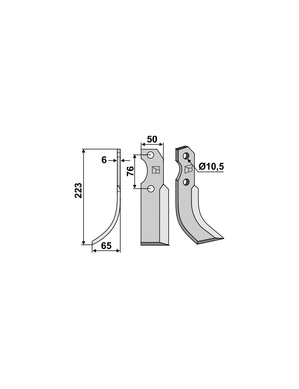 Couteau, modèle gauche