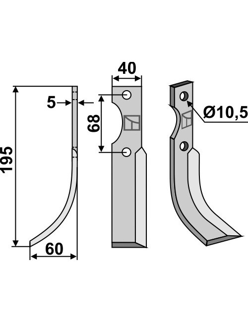 Couteau, modèle gauche