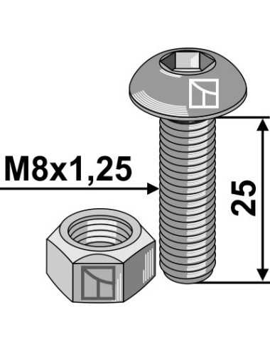 Boulon à 6 pans creux - M8x1,25 - 8.8