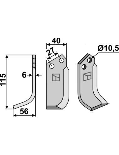 Couteau, modèle gauche