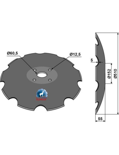 Disque crénelé à fond plat - Ø510