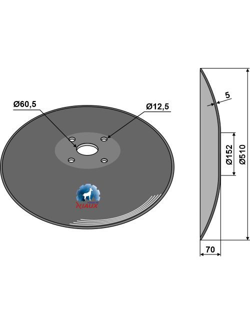 Disque lisse à fond plat - Ø510x5