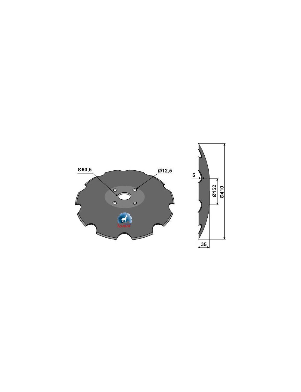 Disque crénelée à fond plat - Ø410