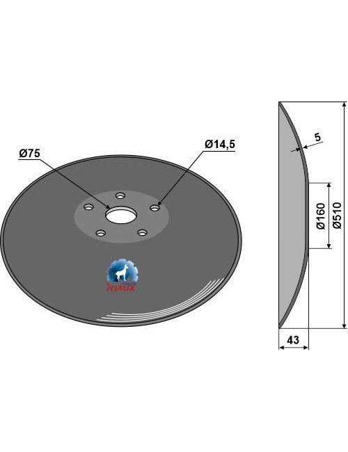 Disque lisse à fond plat - Ø510x5