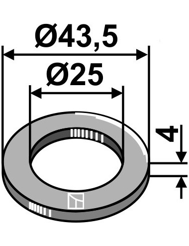 Rondelle Ø43,5x4xØ25