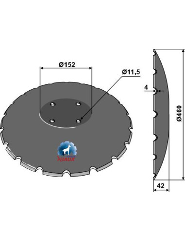 Disque crénelé à fond plat Ø460