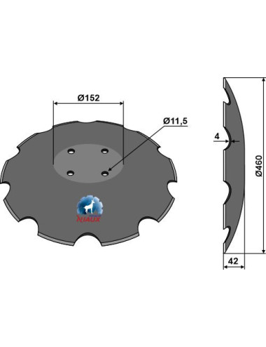 Disque crénelée à fond plat - Ø460