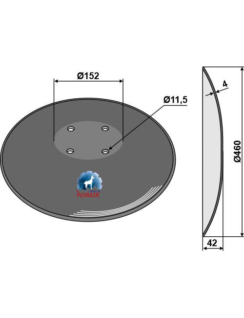 Disque lisse à fond plat - Ø460x4