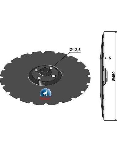 Disque crénelé Ø450 x 5