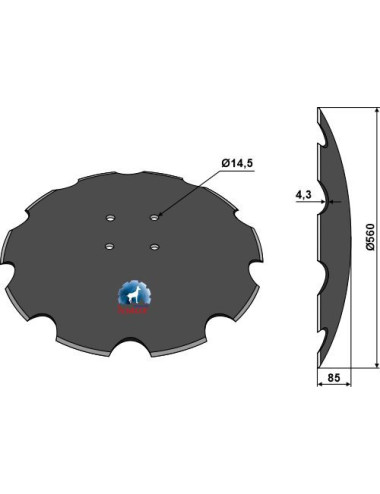 Disque crénelé Ø560x4,3