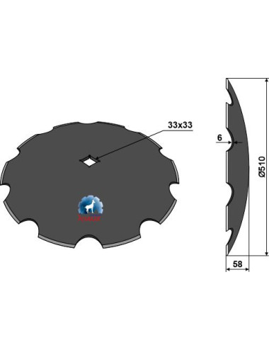 Disque crénelé Ø510x6