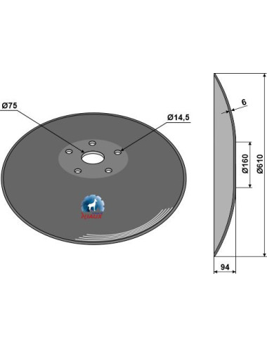 Disque lisse à fond plat - Ø610