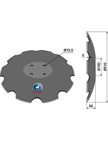 Disque crénelé à fond plat - Ø510