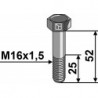 Boulon à tête hexagonale avec filet fin - M16x1,5x52- 12.9