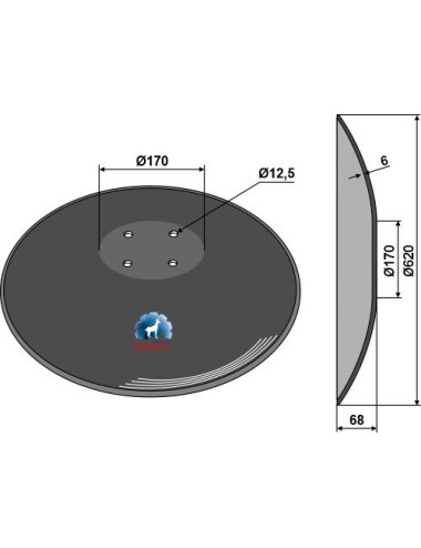 Disque lisse à fond plat - Ø620