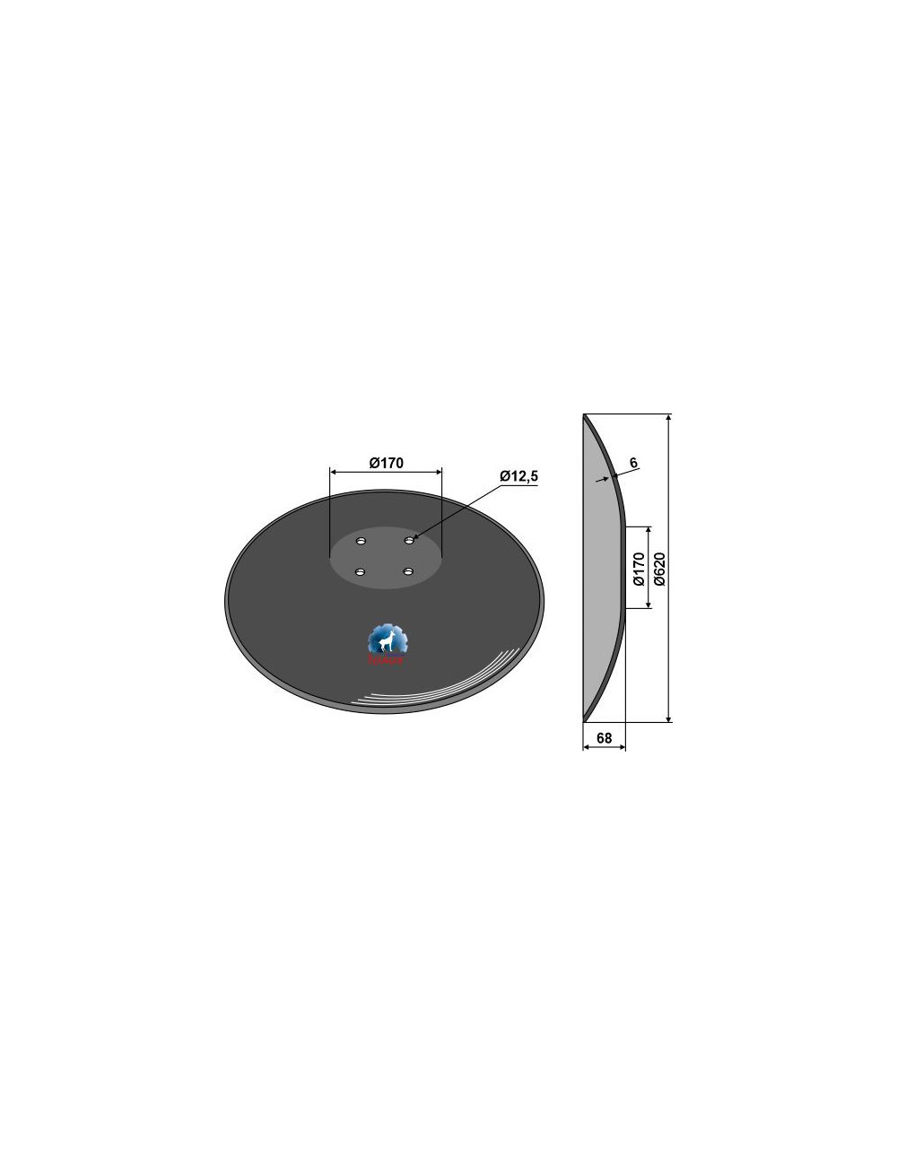 Disque lisse à fond plat - Ø620