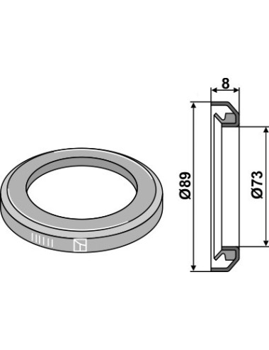 Bague frontale - Ø89xØ73x8