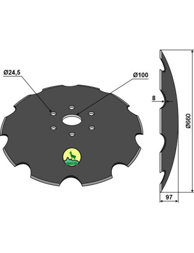 Disque crénelée - Ø660x8