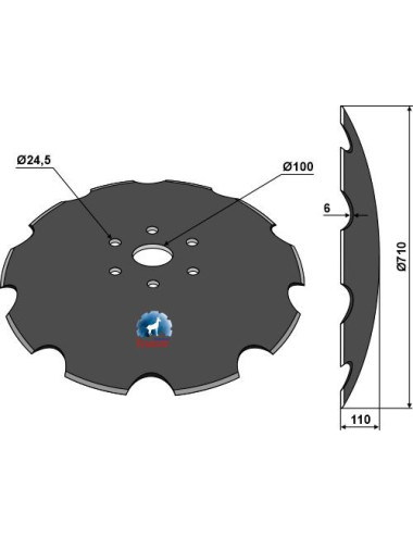 Disque crénelé - Ø710x6