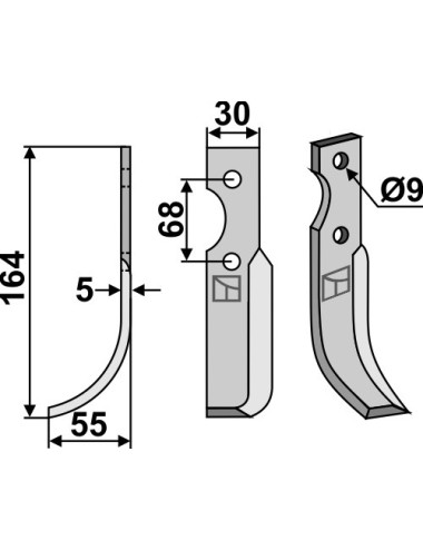 Couteau, modèle gauche