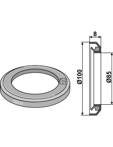 Bague frontale - Ø100xØ85,5x8