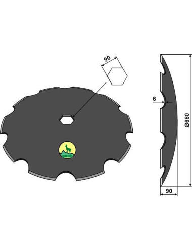 Disque crénelé Ø660x6