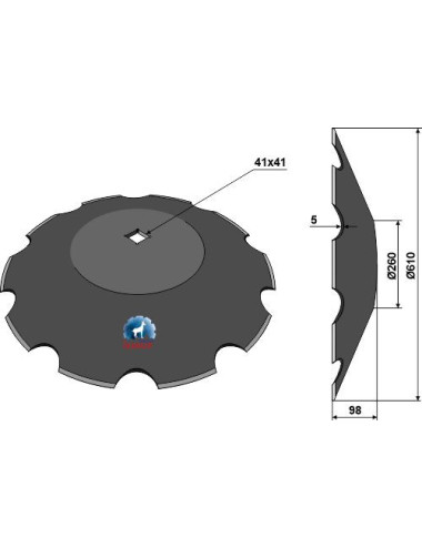 Disque crénelé Ø610x5 -...