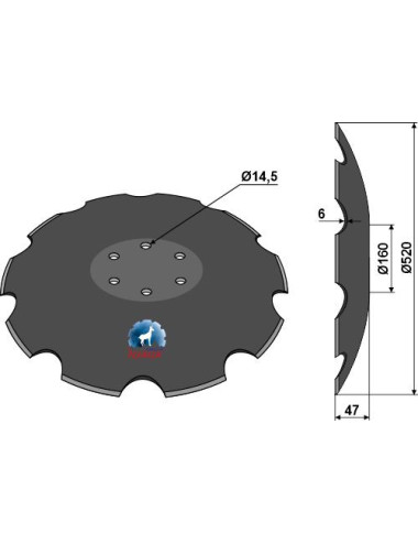 Disque crénelé - Ø520x6