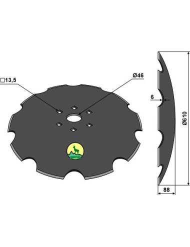 Disque crénelé - Ø610x6