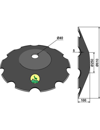 Disque crénelé Ø610x5 -...