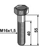 Boulon à tête hexagonale - M16x1,5X55 - 12.9